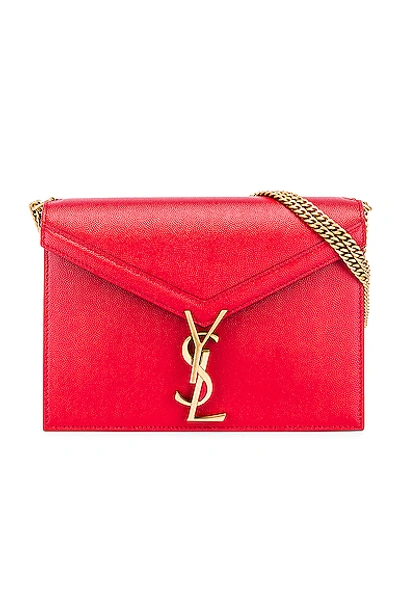 Shop Saint Laurent Medium Monogramme Cassandra Crossbody Bag In Red