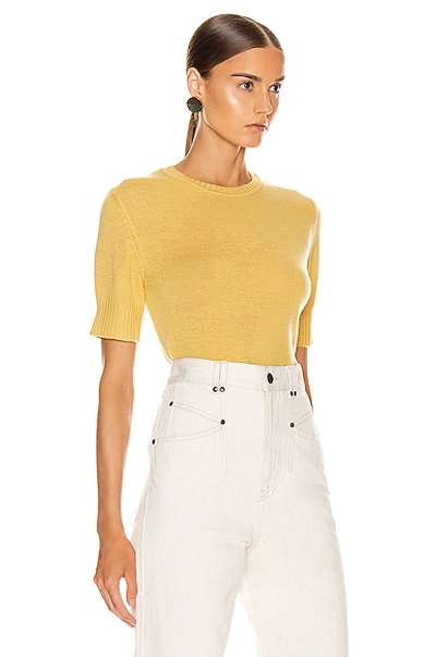 Jil Sander Short Sleeve Sweater Top In Medium Yellow