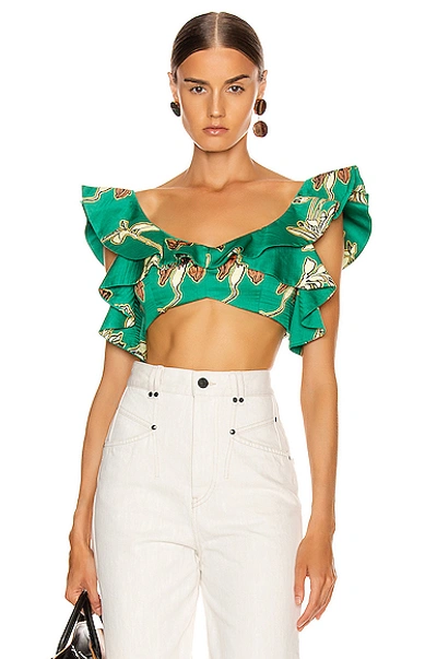 Shop Alexis Hoshi Top In Jade Green Orchid