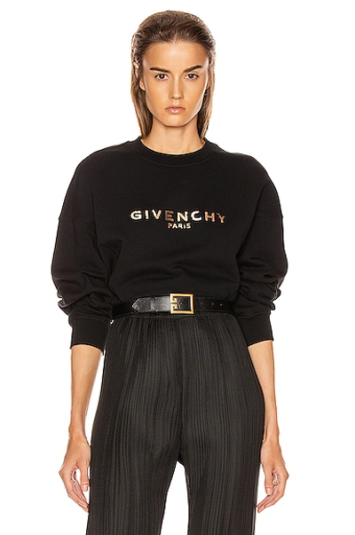 Shop Givenchy Cropped Oversized Sweatshirt In Black