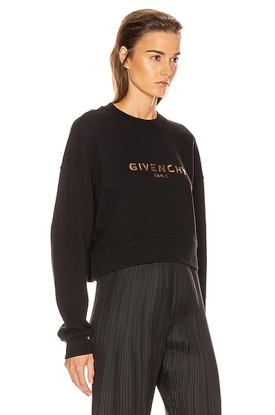 Shop Givenchy Cropped Oversized Sweatshirt In Black