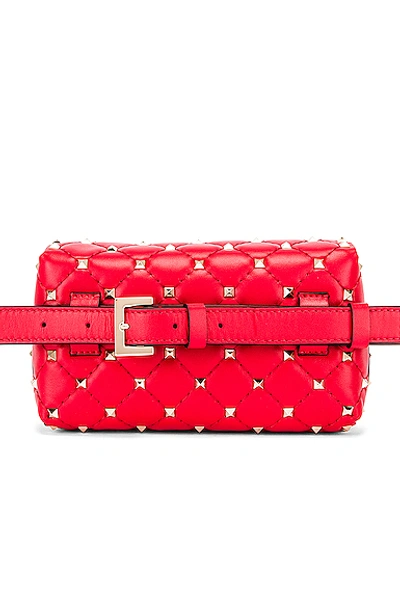 Shop Valentino Rockstud Spike Belt Bag In Red