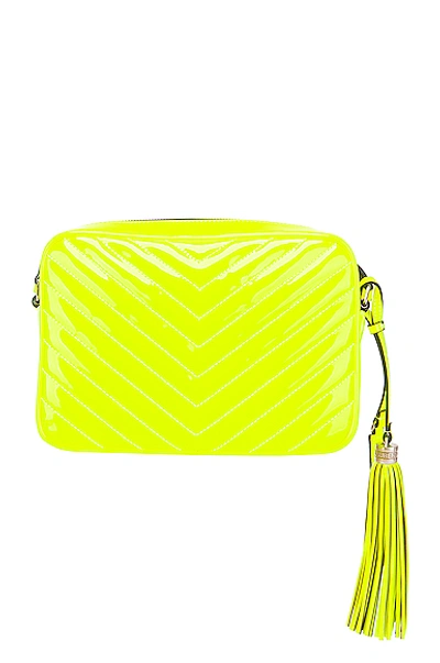 Shop Saint Laurent Medium Monogramme Lou Satchel Bag In Neon Yellow