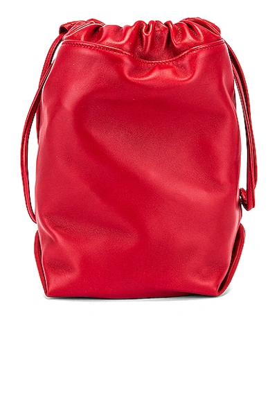 Shop Saint Laurent Teddy Pouch Chain Bag In Red