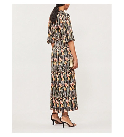 Shop Temperley London Rosy Panelled Embroidered Satin Maxi Dress In Black Mix