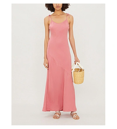 Shop Tigerlily Cosa Tied-strap Crepe Dress In Pink
