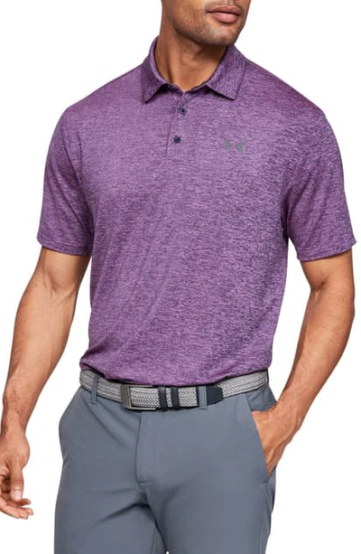 Shop Under Armour Playoff 2.0 Loose Fit Polo In Optic Purple/ Pitch Grey