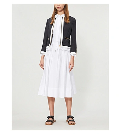 Shop Ted Baker Ennio Cropped Woven Jacket In Black