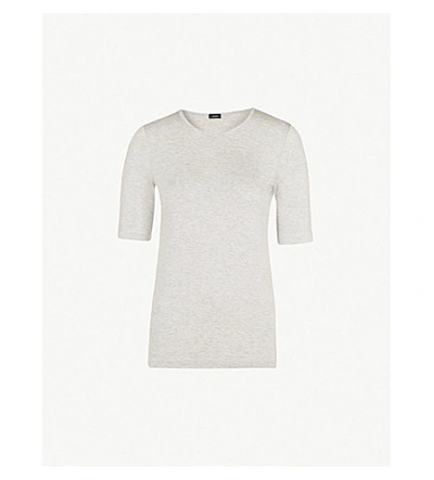 Shop Joseph Slim-fit Jersey T-shirt In Grey Chine