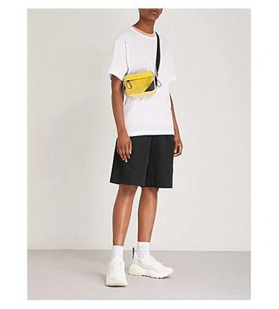 Acne Studios Cylea Cropped Embossed Cotton-jersey T-shirt In Optic White