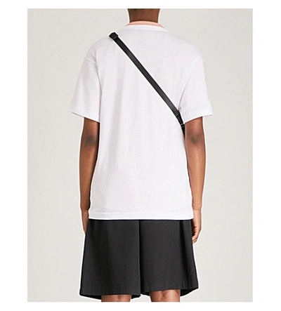Acne Studios Cylea Cropped Embossed Cotton-jersey T-shirt In Optic White