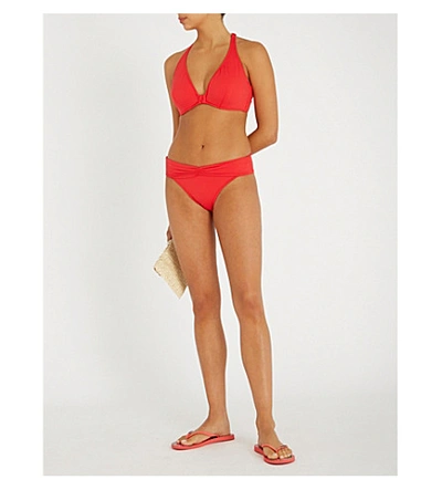 Shop Seafolly Halter Bikini Top In Chilli