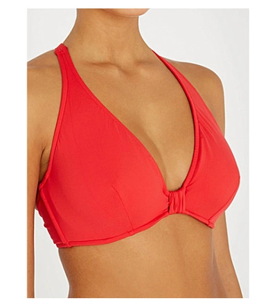 Shop Seafolly Halter Bikini Top In Chilli