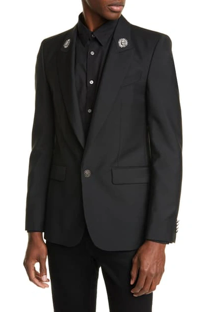 Shop Givenchy Sun Embroidered Blazer In Black