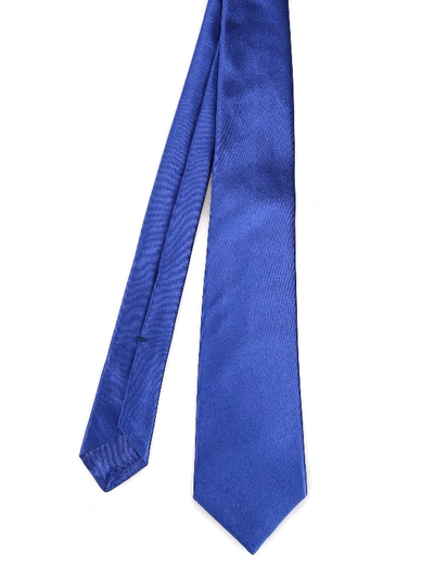 Shop Kiton Blue Silk Tie