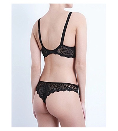 Simone Perele Womens Black Caresse 3d Spacer And Stretch-lace Underwired Plunge Bra In Black