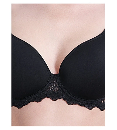 Simone Perele Womens Black Caresse 3d Spacer And Stretch-lace Underwired Plunge Bra In Black