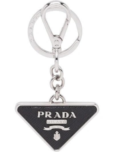Shop Prada Men's Black Metal Key Chain