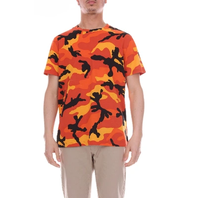 Shop Valentino Orange Cotton T-shirt