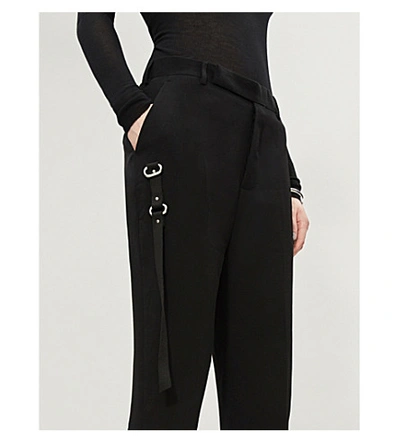 Shop Rick Owens Easy Astaires Tapered Cropped Wool-blend Trousers In Black