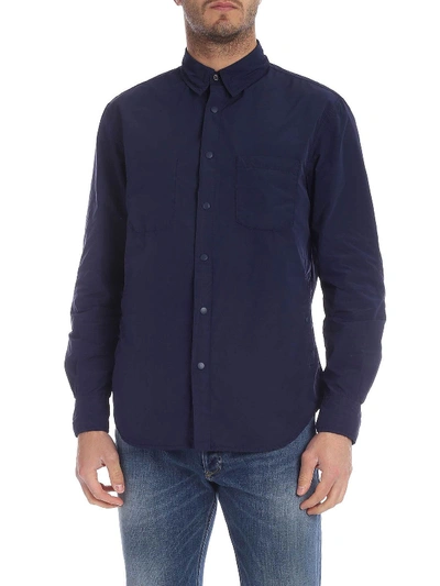 Shop Aspesi Men's Blue Polyester Shirt