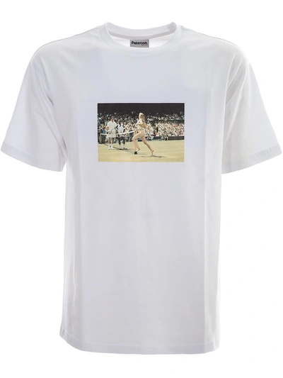 Shop Paterson White Cotton T-shirt