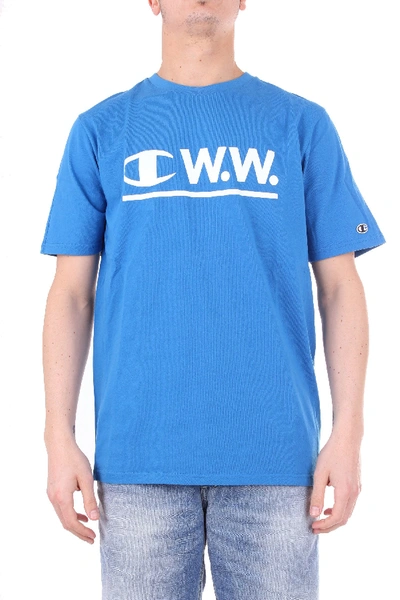 Shop Champion Blue Cotton T-shirt