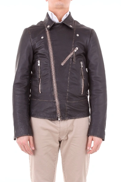 Shop Bully Brown Leather Outerwear Jacket