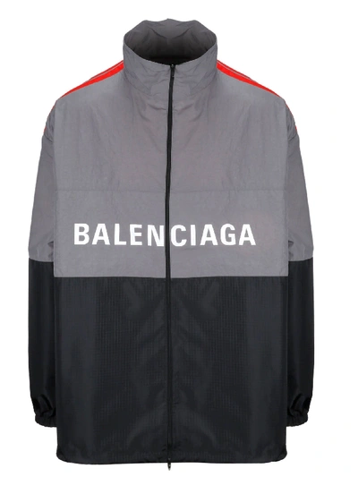 Shop Balenciaga Men's Grey Polyamide Outerwear Jacket