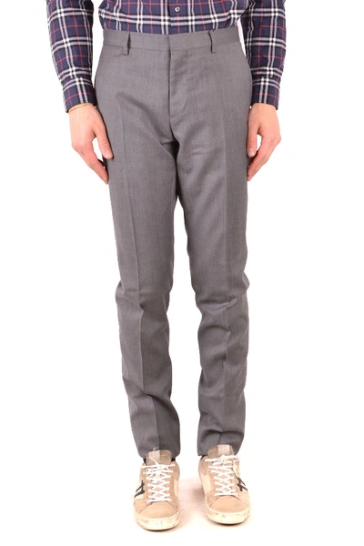 Shop Burberry Grey Wool Pants