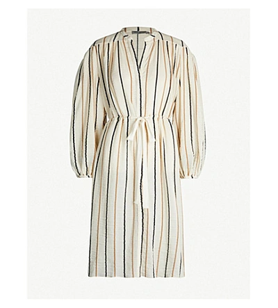 Shop Three Graces London Julienne Striped Cotton-blend Dress In Sennen Stripe