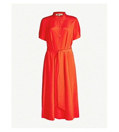 Shop Diane Von Furstenberg Mia Silk-crepe Dress In Flamenco