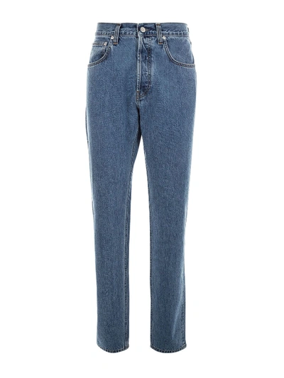 Shop Helmut Lang Blue Cotton Jeans