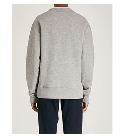 Shop Acne Studios Fairview Face Logo-patch Cotton-jersey Sweatshirt In Light Grey Mel