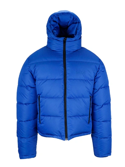 Shop Balenciaga Blue Polyester Down Jacket