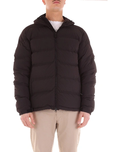 Shop Aspesi Black Synthetic Fibers Down Jacket