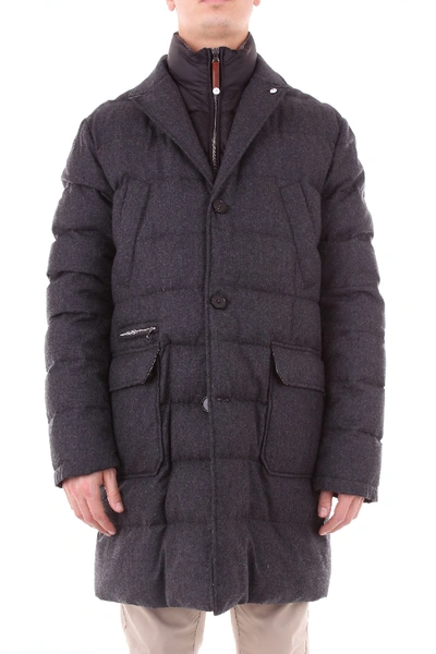 Shop L.b.m. Grey Wool Down Jacket