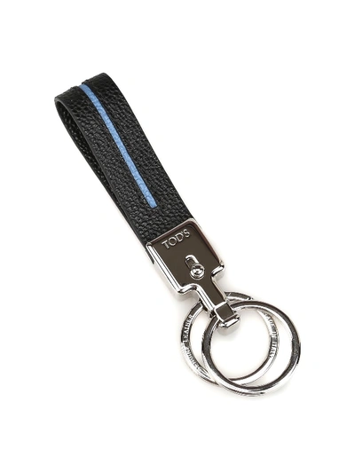 Shop Tod's Black Leather Key Chain