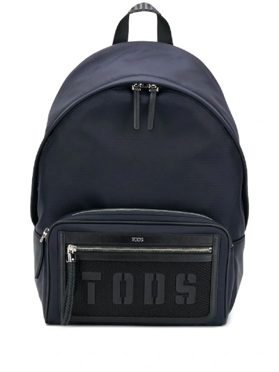 Shop Tod's Blue Leather Backpack