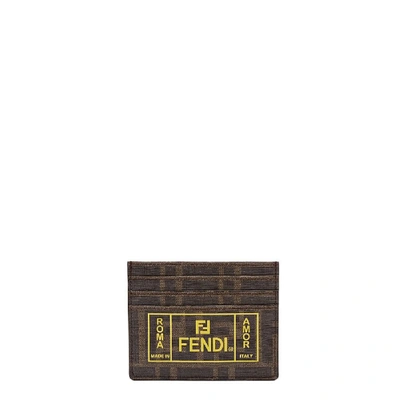 Shop Fendi Brown Leather Card Holder