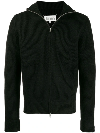 Shop Maison Margiela Black Wool Cardigan