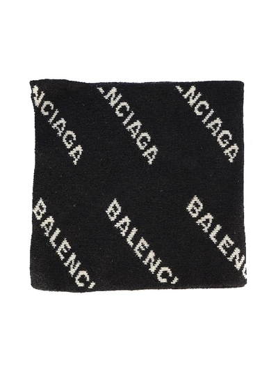 Shop Balenciaga Black Wool Scarf
