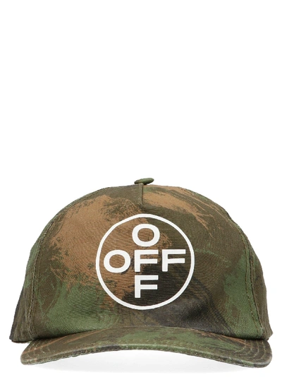 Shop Off-white Green Cotton Hat