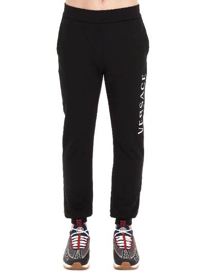 Shop Versace Black Cotton Joggers