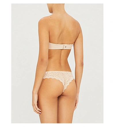 Simone Perele Womens Caresse Woven And Stretch-lace Bra Peau Rose In Peau Rose