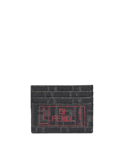 Shop Fendi Black Cotton Card Holder