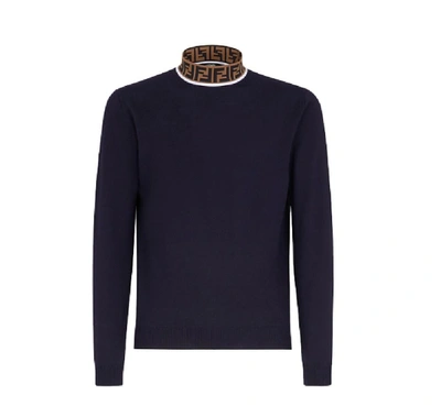 Shop Fendi Blue Wool Sweater