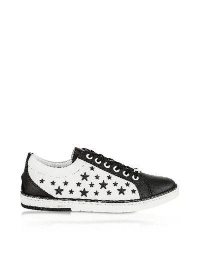 Shop Jimmy Choo Black Leather Sneakers