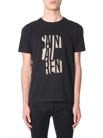 Shop Saint Laurent Black Cotton T-shirt