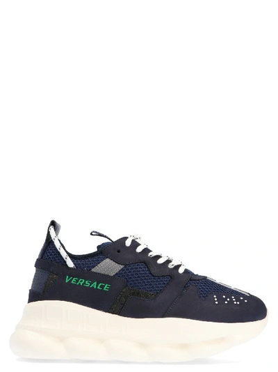 Shop Versace Blue Sneakers